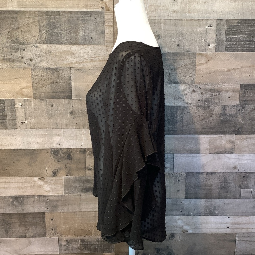 Ann Taylor Sheer Polka Dot Top Size MP - Picture 4 of 16